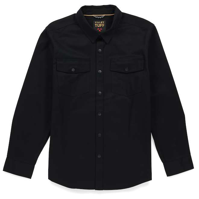 Tilley Tuff Button-Down Work Shirt for Men in Black Cotton/Polyester - Medium