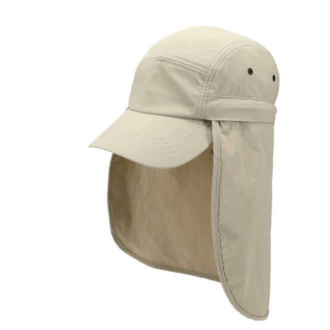 Tilley Tuff Sun Protection Hat for Men in Taupe Nylon with Removable Panel - Small/Medium