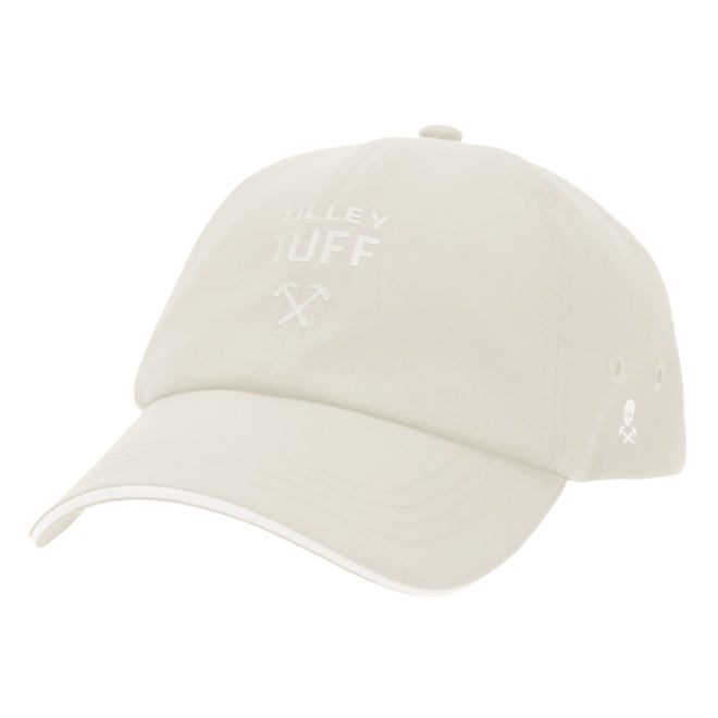 Tilley Tuff Tech Baseball Cap Unisex in White Polyester with Logo - Small/Medium