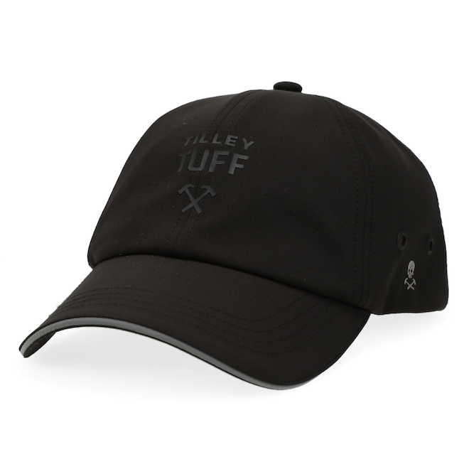 Tilley Tuff Tech Baseball Cap Unisex in Black Polyester with Logo - Small/Medium