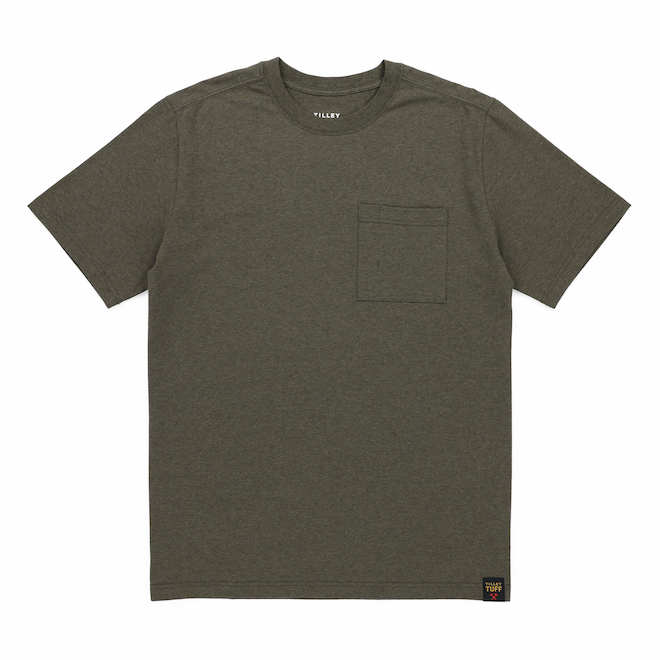 Tilley Tuff Legacy T-Shirt for Men in Green Cotton with Pocket - 3X-Large