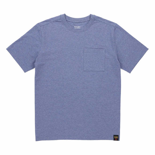 Tilley Tuff Legacy T-Shirt for Men in Denim Cotton with Pocket - 3X-Large