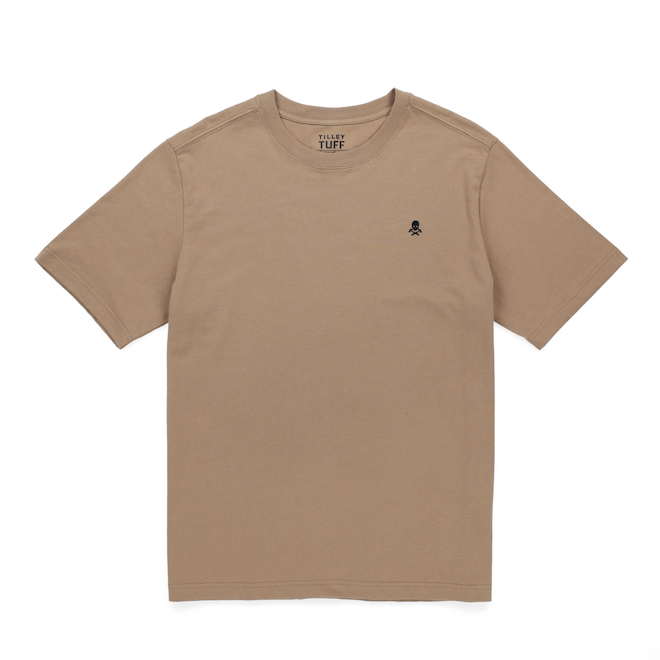 Tilley Tuff T-Shirt for Men in Sepia Cotton with Logo - Large