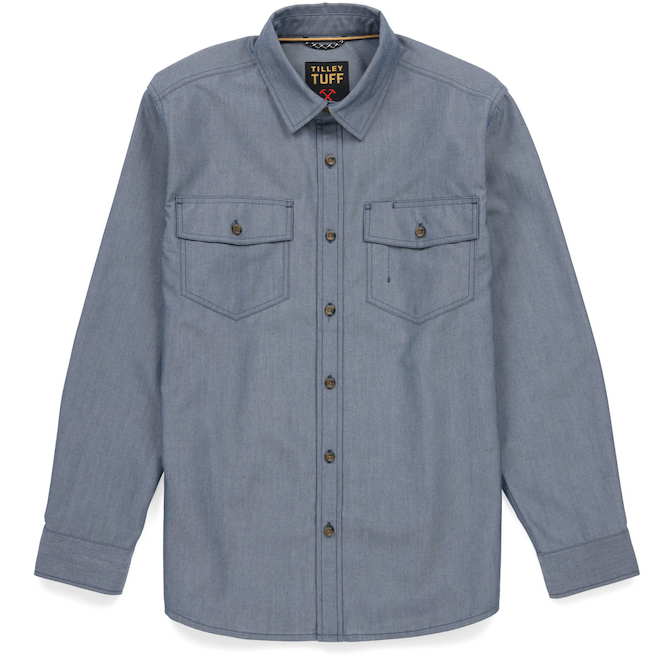 Tilley Tuff Long-Sleeve Work Shirt for Men in Polyester Denim - 3X-Large