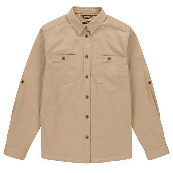 Tilley Tuff Long-Sleeve Work Shirt for Women in Sand Polyester - Small