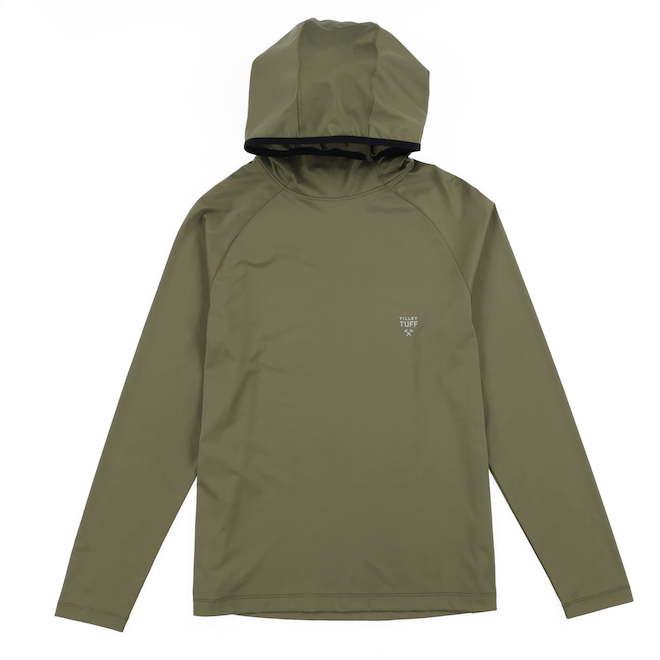 Tilley Tuff Hoodie Sweater for Women Sun Protection in Olive Nylon - Large