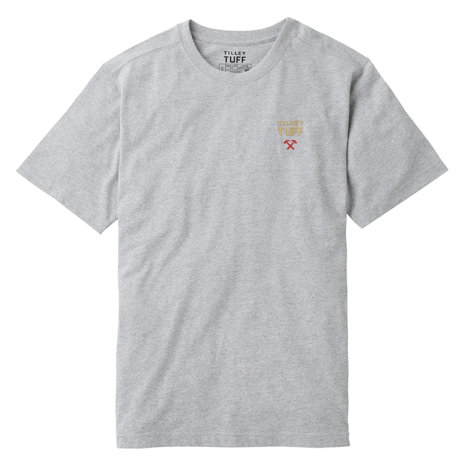 Tilley Tuff T-Shirt for Men in Grey Mix Cotton with Logo - Small