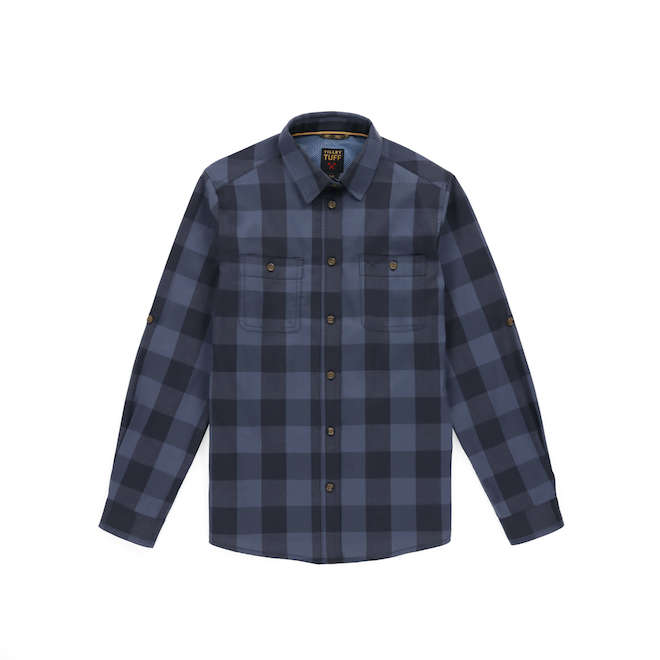 Tilley Tuff Work Shirt for Women with Chest Pockets in Blue Plaid Cotton - X-Large