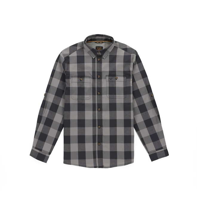 Tilley Tuff Work Shirt for Women with Chest Pockets in Olive Plaid Cotton - X-Small