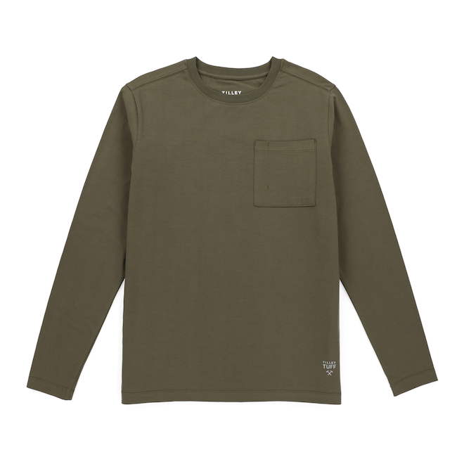 Tilley Tuff Legacy Long-Sleeved T-Shirt for Women in Olive Cotton with Pocket - Small