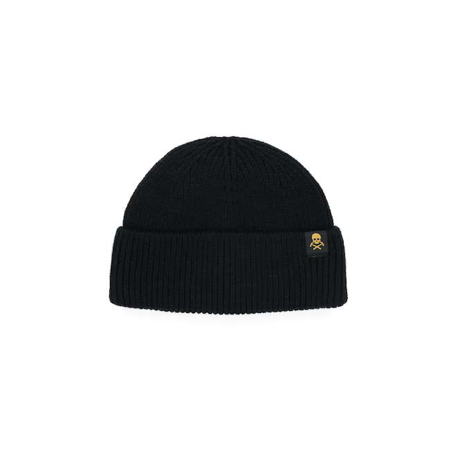 Tilley Tuff Fitted Beanie for Men in Black Merino Wool with Logo - Large/X-Large