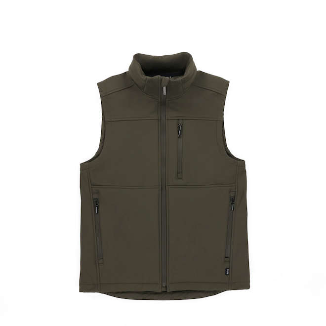 Tilley Tuff Sleeveless Vest for Men with Mock Neck in Olive Microfleece - X-Large