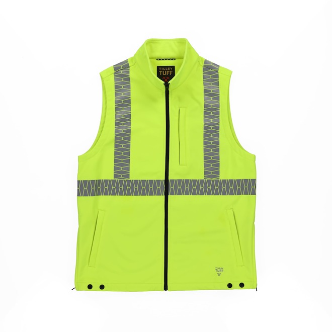 Tilley Tuff Sleeveless Vest for Men in High Visibility Yellow Microfleece - Medium