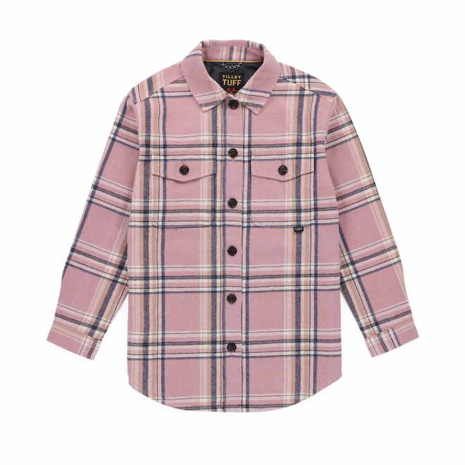 Tilley Tuff Shacket for Women in Pink Plaid Polyester - X-Small
