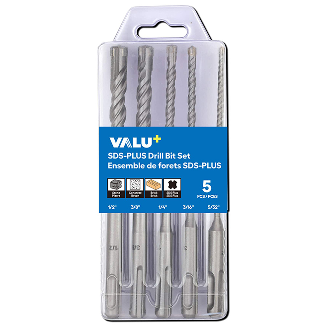 VALU+ SDS_Plus Dril Bit Set - 5-Piece