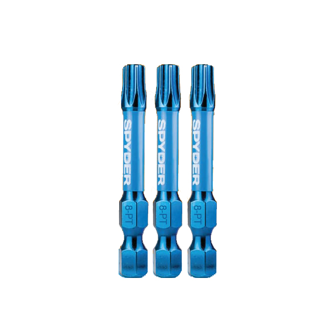 Spyder Mach-Blue 3-Pack 1/4-in 8-pt Steel Impact Driver Bit Set