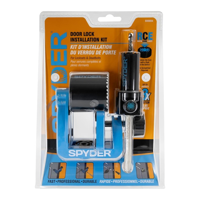 SPYDER Door Lock Installation Kit for Locksets and Deadbolts