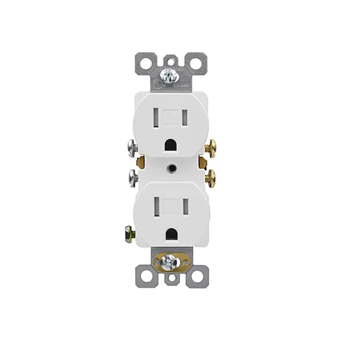 VALU+ Double Outlet 15 A 125 V Tamper-Resistant - White