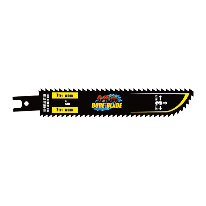 Spyder Reciprocating Saw Blades - Bi-Metal - 6-in - 7 TPI - Double Sided - 3 Per Pack