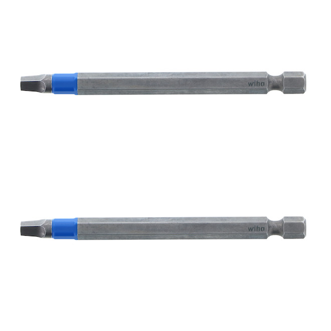 Wiha TerminatorBlue Impact Driver #2 3.5-in Square Bit Set - Steel - 2/Pack