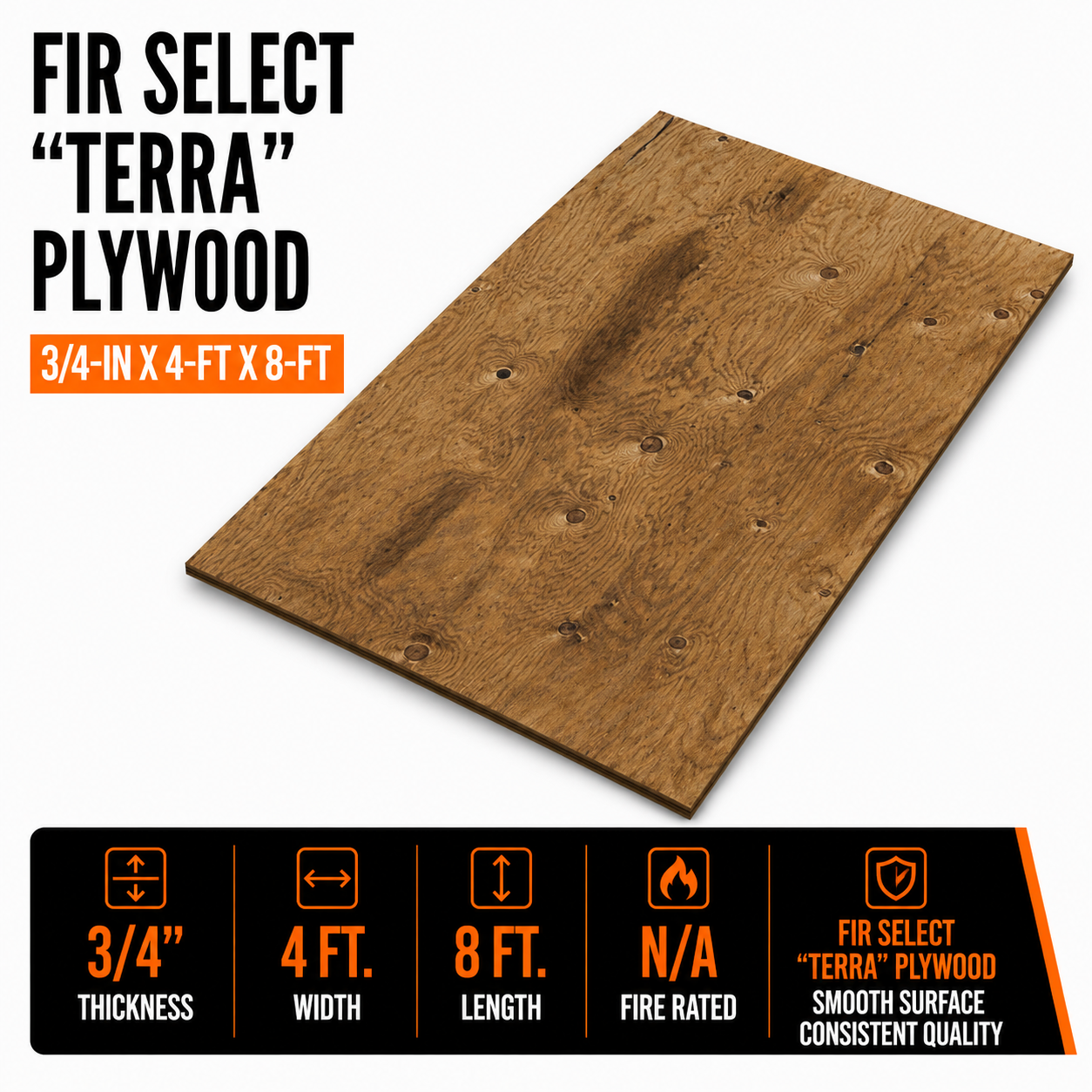 3/4x4x8 - Plywood Fir Select "Terra"