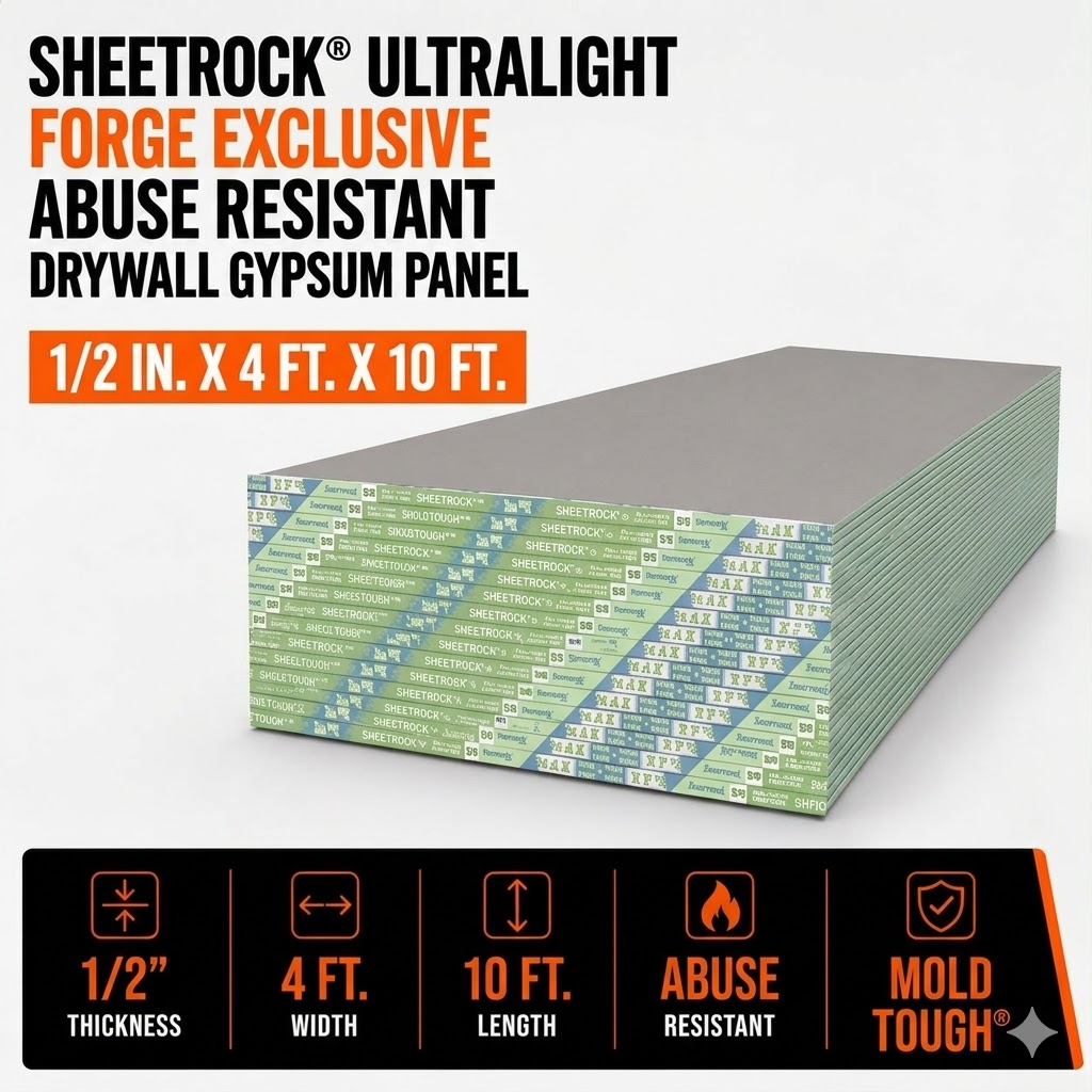 1-2 in x 4 ft x 10 ft Sheetrock Ultralight Drywall Gypsum Panels