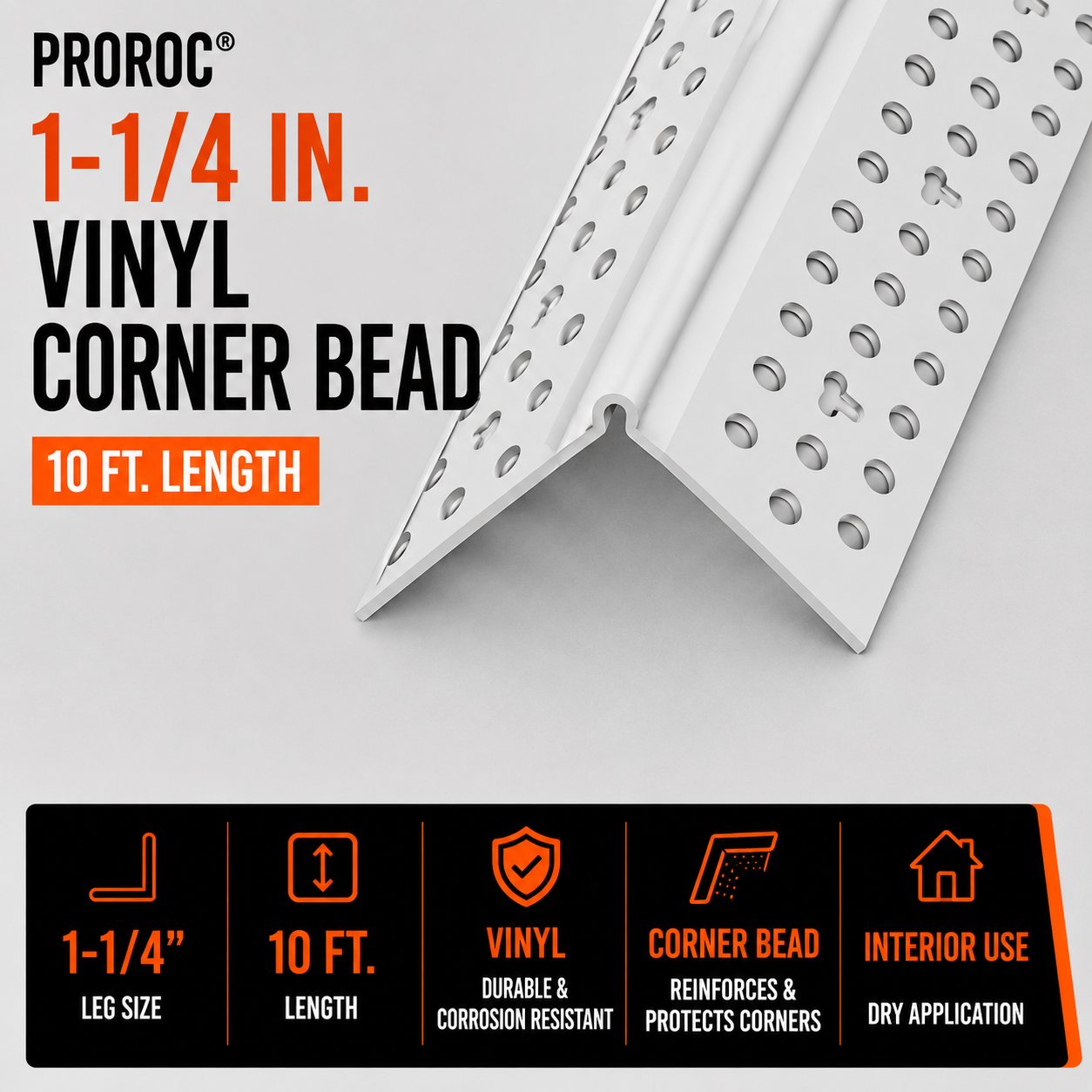 10 ft. x 1-1-4 in. Vinyl Corner Bead