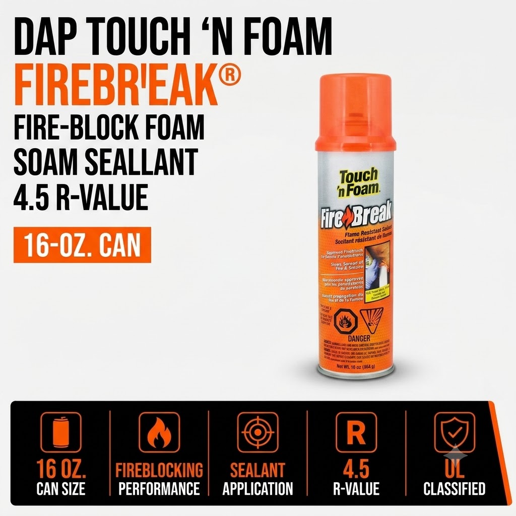 DAP Touch ‘n Foam FireBreak Fire-block Foam Sealant - 4.5 R-Value - 16-oz