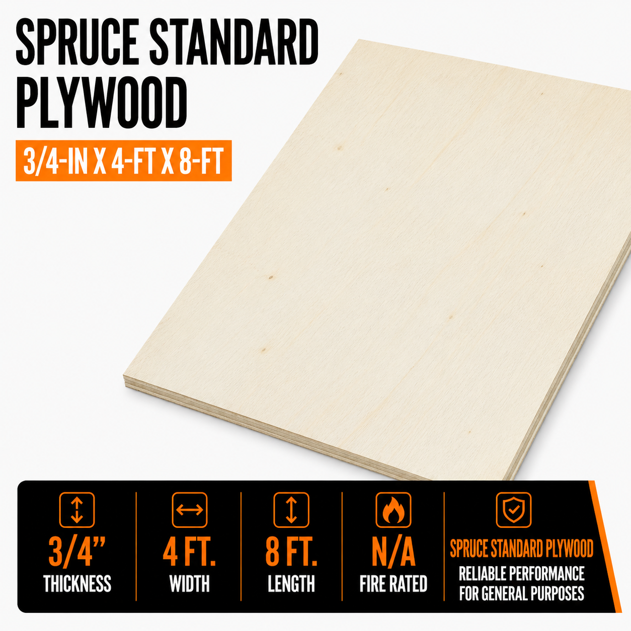3/4-in x 4-ft x 8-ft Plywood Spruce Standard