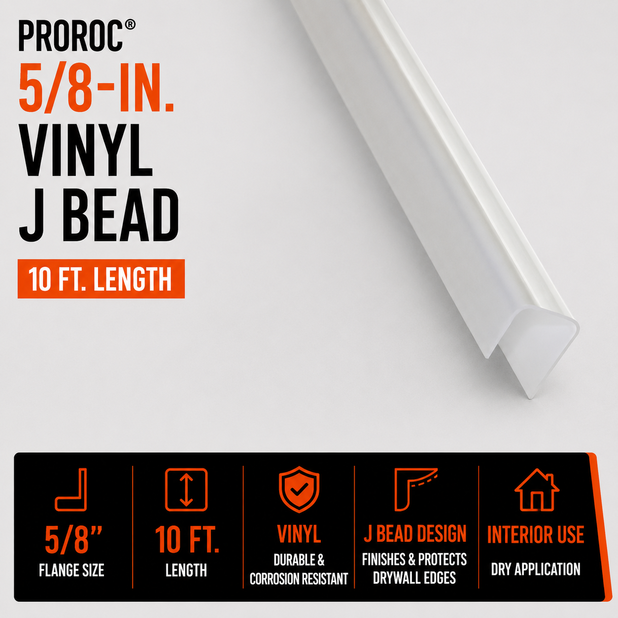 10 ft. 5-8-in. Vinyl J Bead