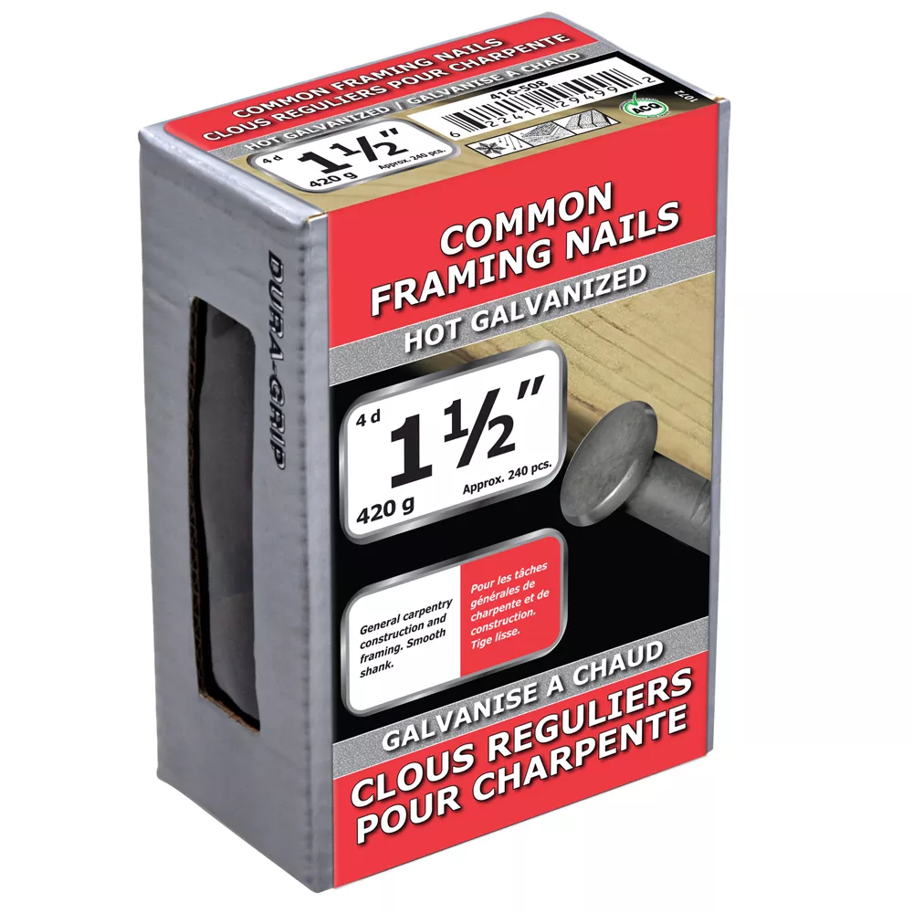 1-1/2" (4d) Common Framing Nails Hot Galvanized - 420g