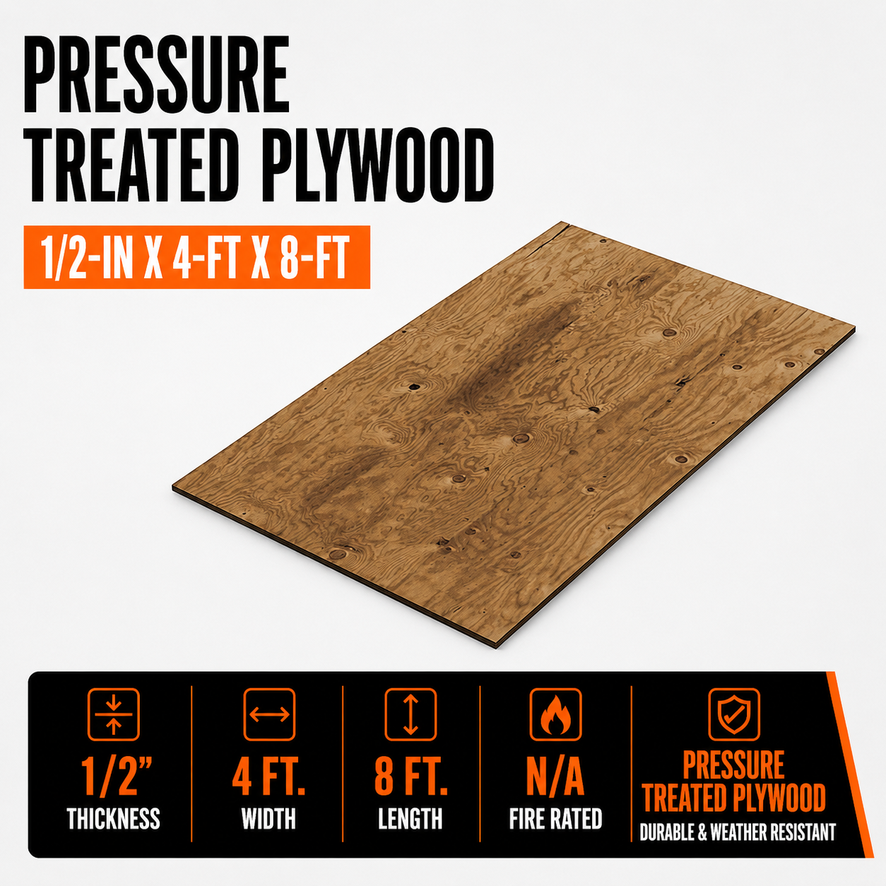 1/2-in x 4-ft x 8-ft Pressure Treated Plywood