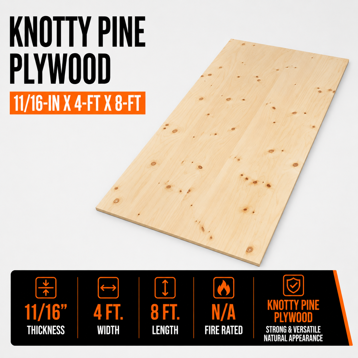 11/16-in x 4-ft x 8-ft Plywood - Knotty Pine Plywood