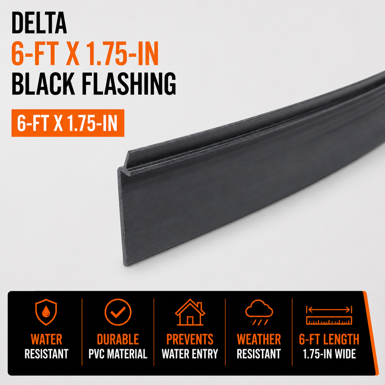 Delta 6-ft x 1.75-in Black Flashing