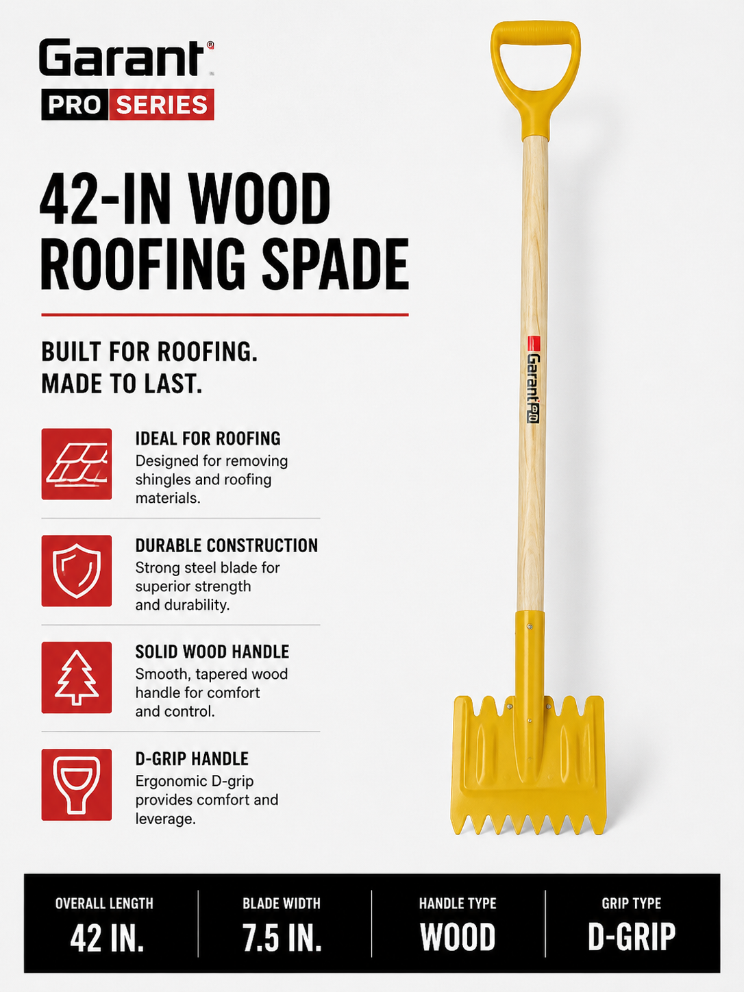 Garant Pro Series 42-in Wood Roofing Spade