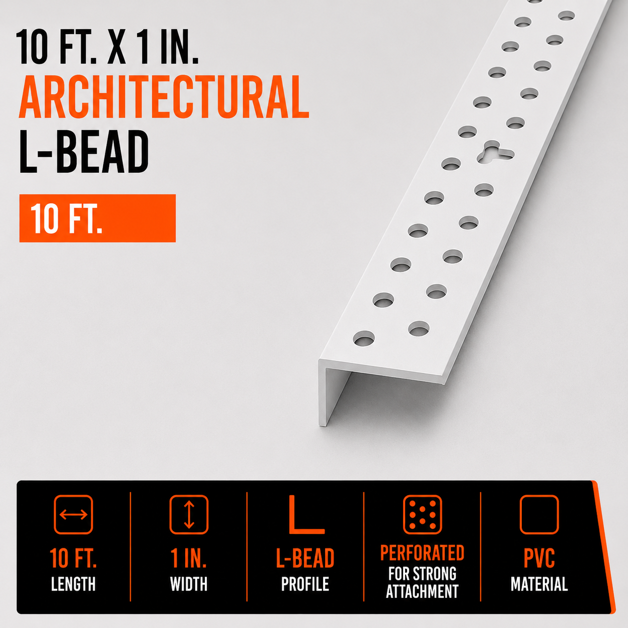 10 ft. x 1 in. Architectural L-Bead