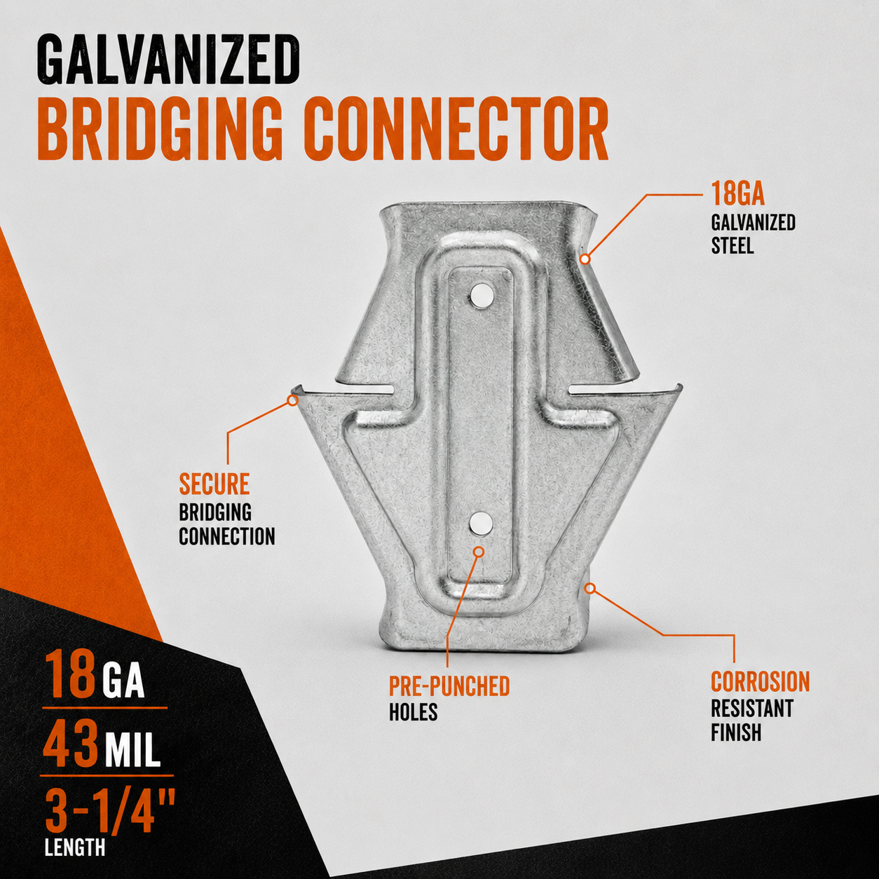 18ga. 3-1/4 in. SUBH Galvanized Bridging Connector (150 Pack)