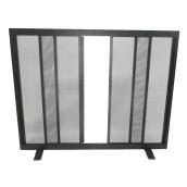 Landon & Co. 38.9-in Black Powder-Coated Steel Flat Twin Fireplace Screen
