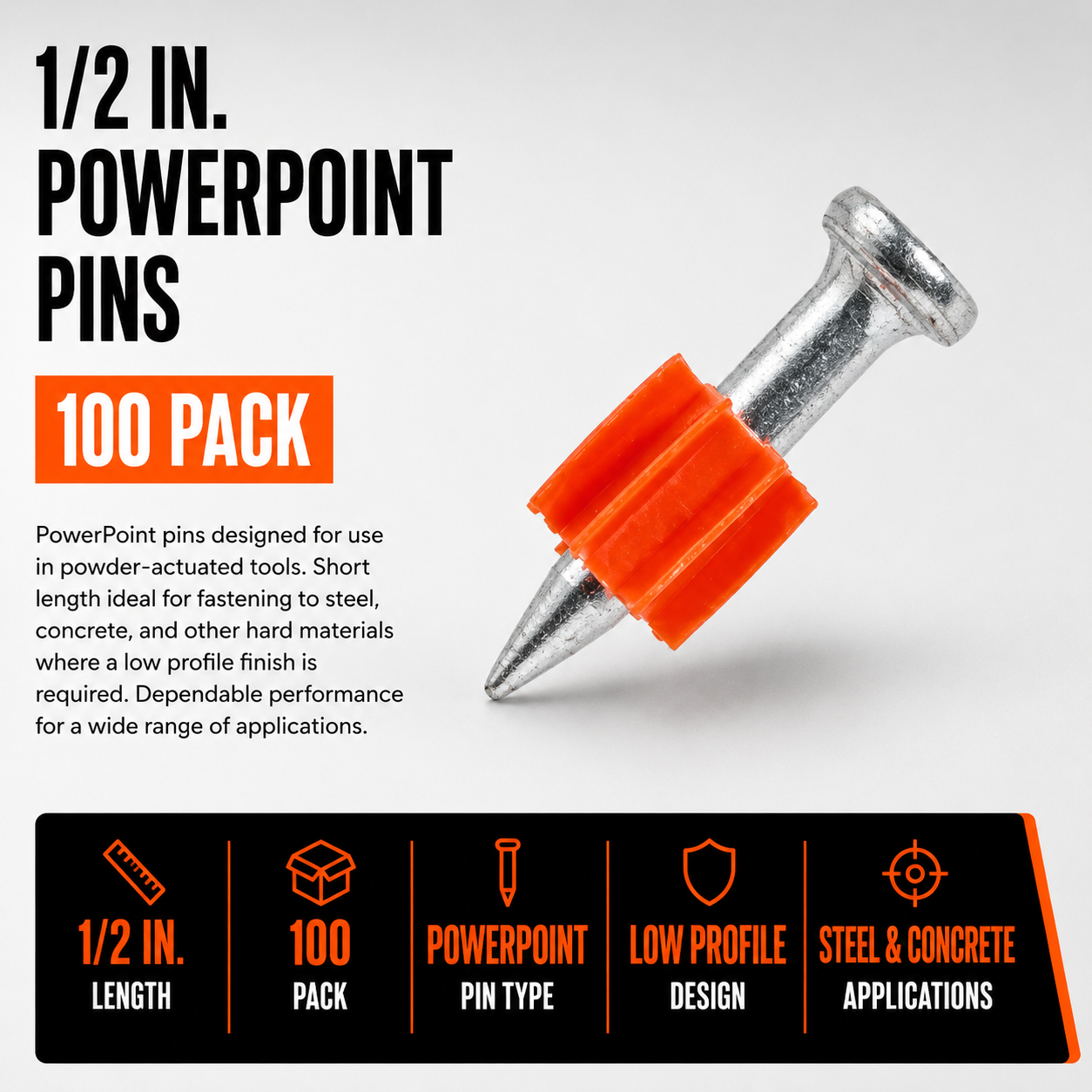 1/2 in. PowerPoint Pins (100 Pack)