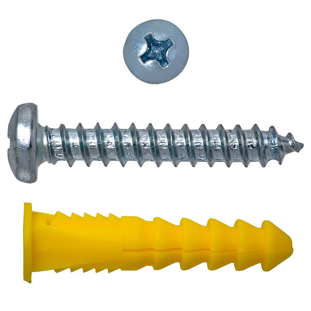 #6-8 x 1" Plastic Anchors with Screws - 100/Pack