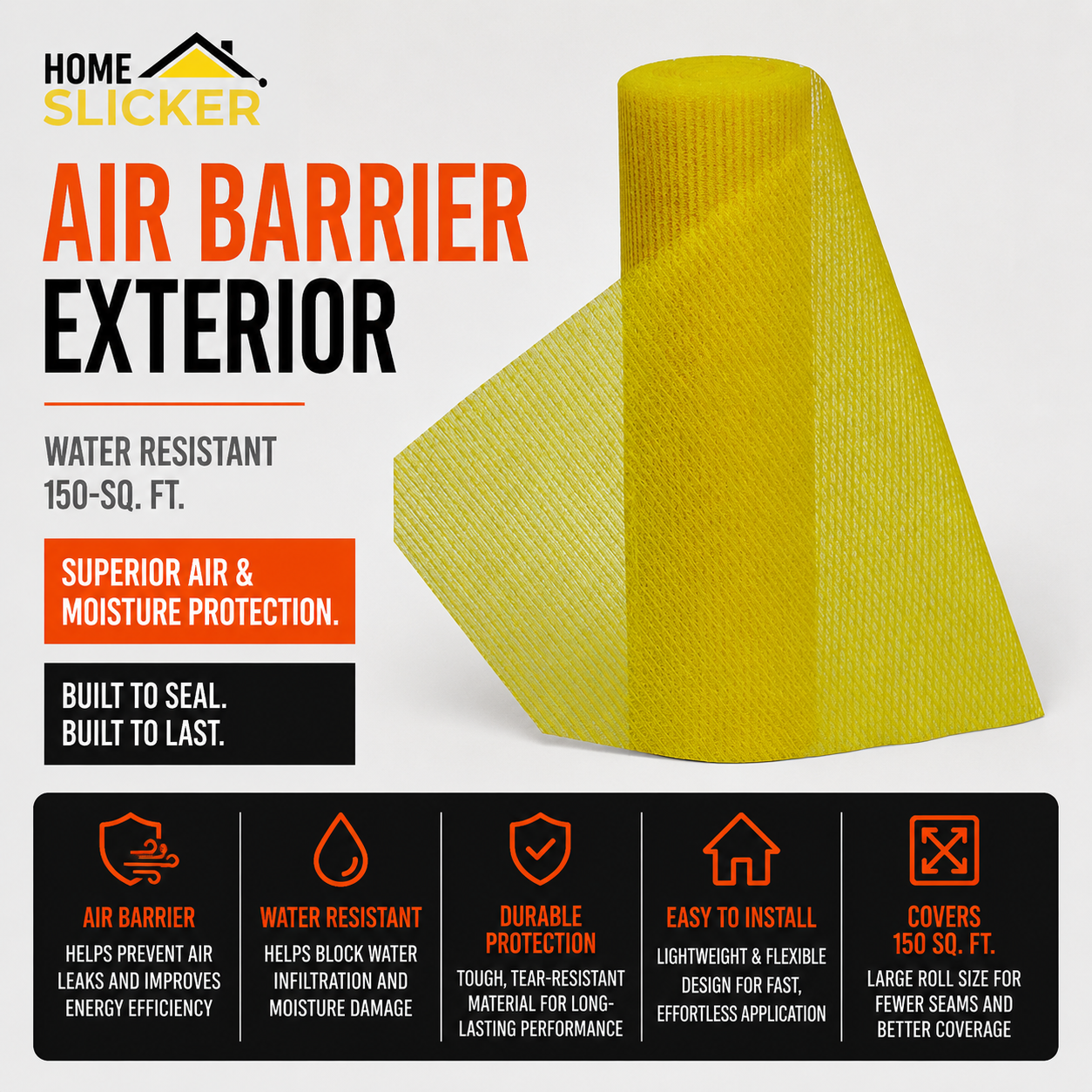 Home Slicker Air Barrier - Exterior - Water Resistant - 150-sq. ft.