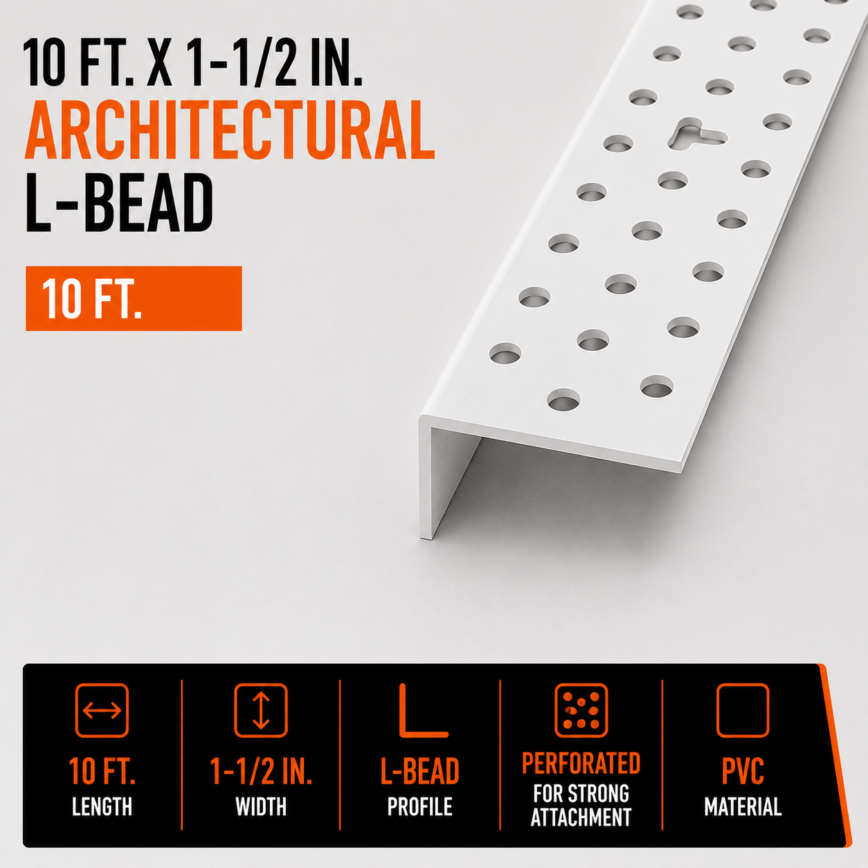 10 ft. x 1-1-2 in. Architectural L-Bead