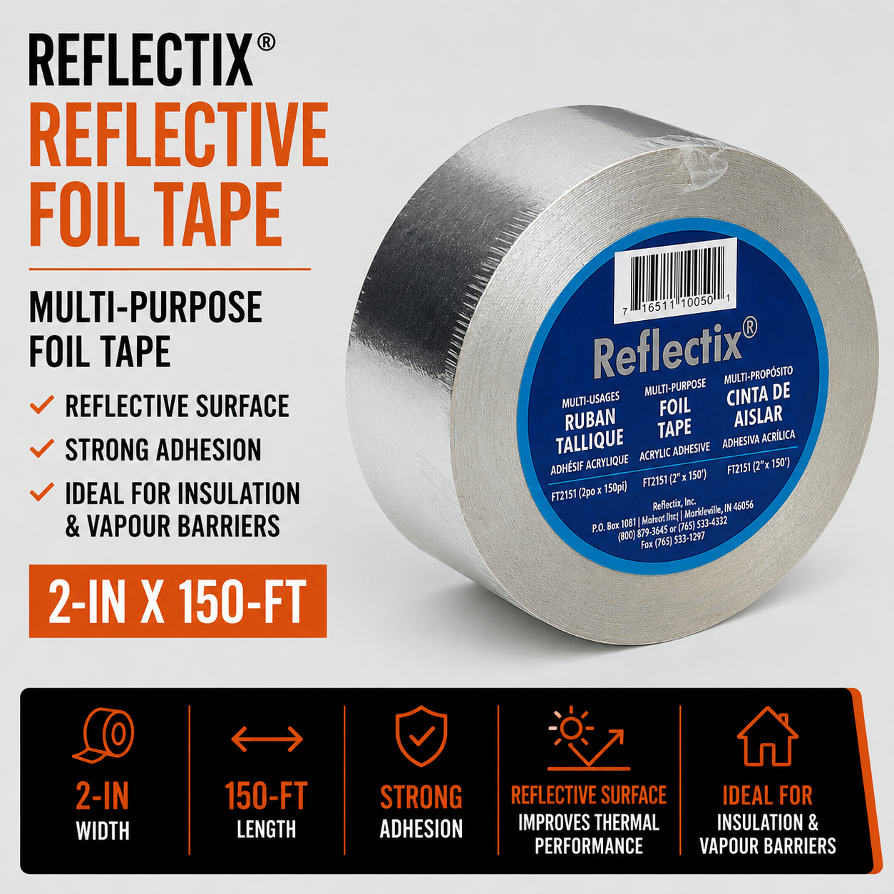 2-in x 150-ft Reflective Foil Tape