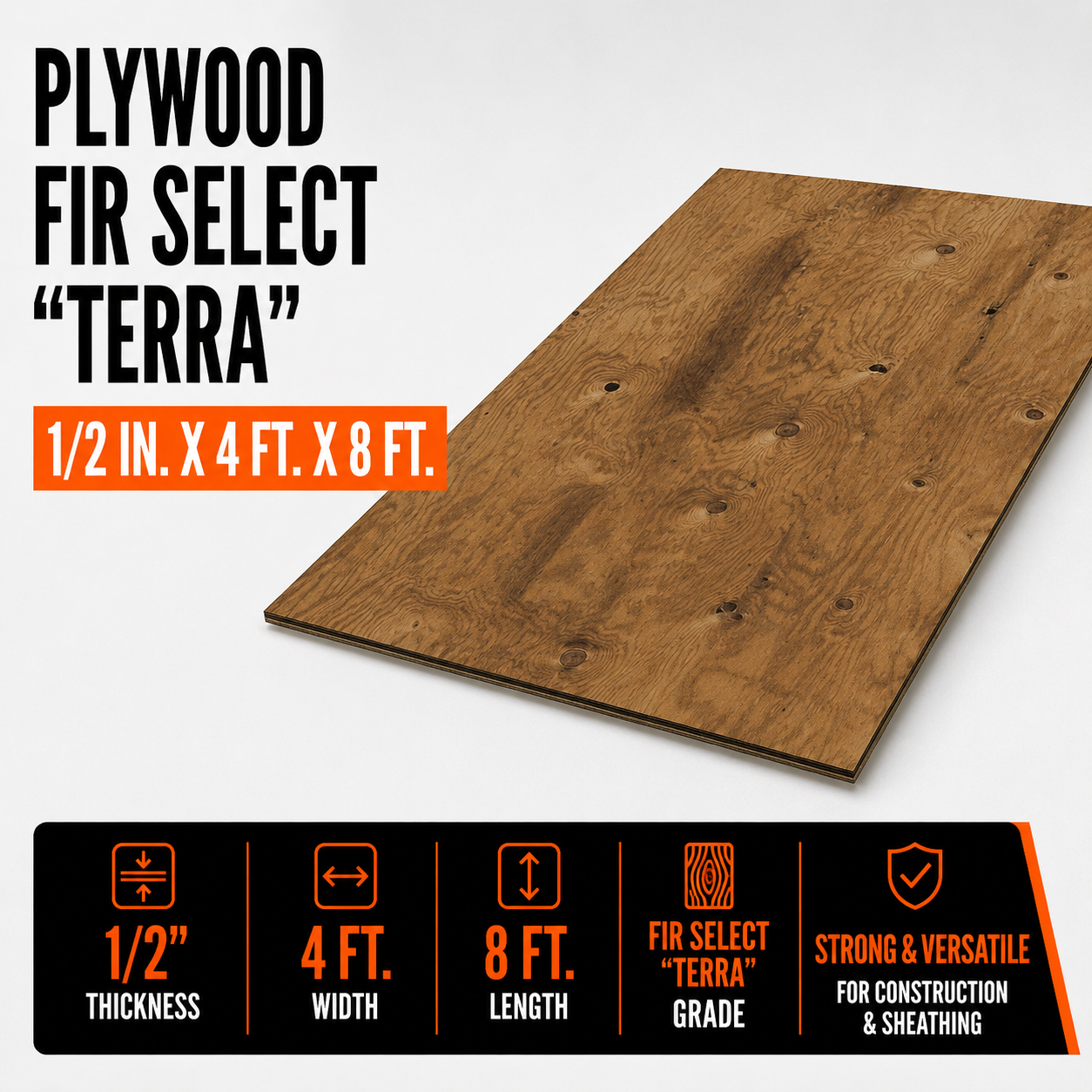 1/2x4x8 - Plywood Fir Select "Terra"
