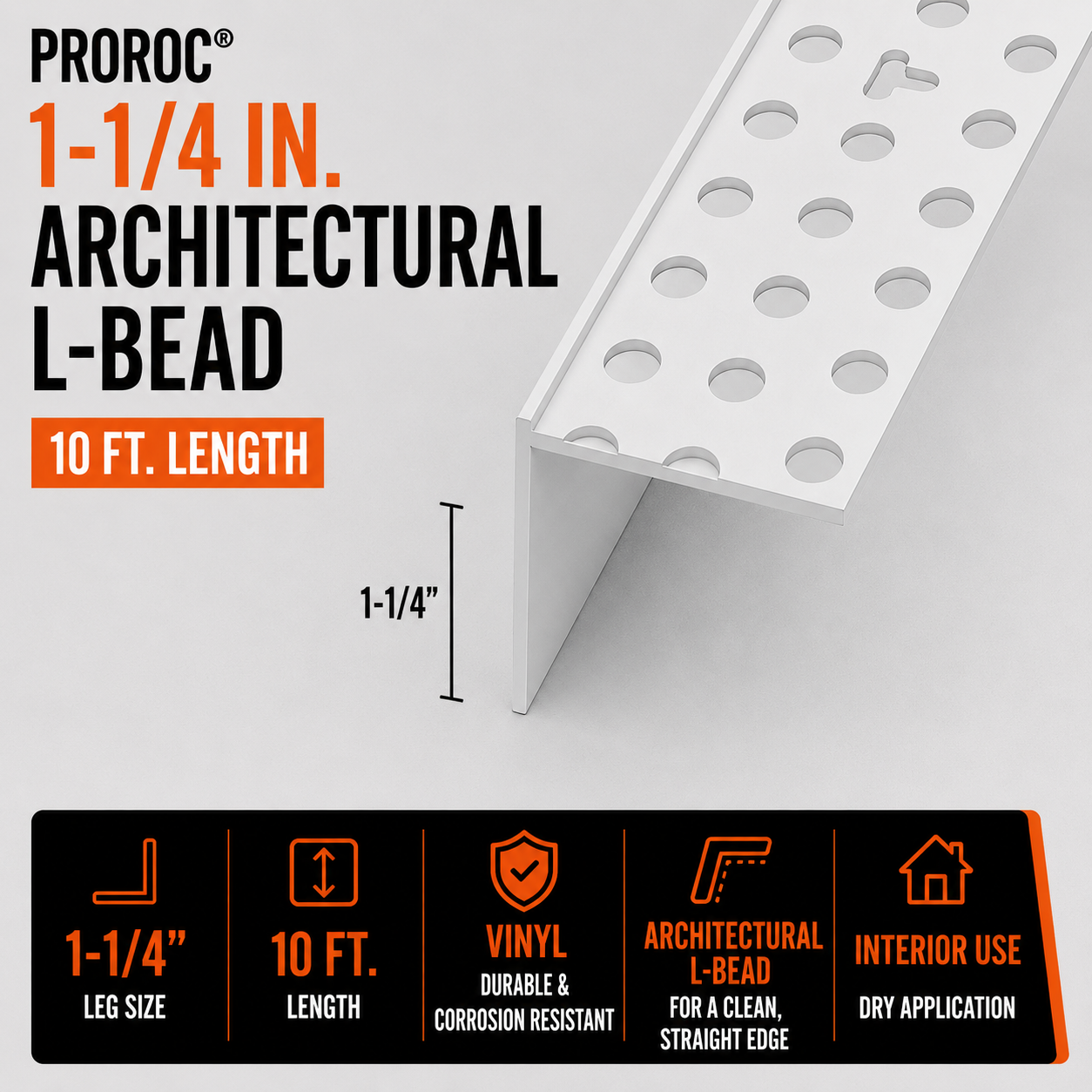 10 ft. x 1-1-4 in. Architectural L-Bead